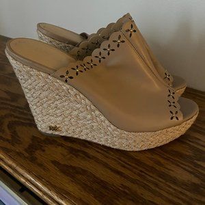 Michael Kors Tan Wedge Sandals worn once